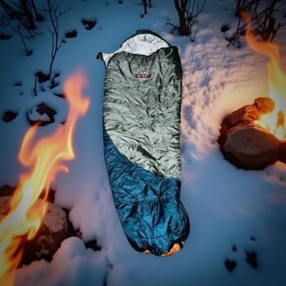 Quest Mummy Style Sleeping Bag, Gray & Orange, Polaris II, 3 lbs Fill Air